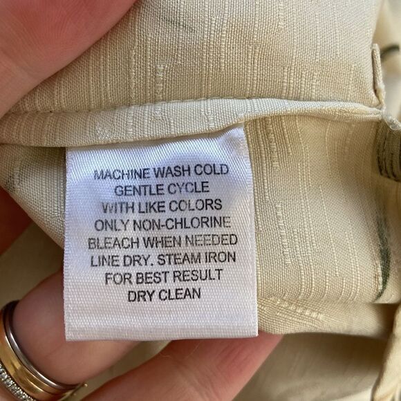 Joseph & Feiss Cream Foliage Leaf Print 100% Silk Button Up Shirt Size XXL - Picture 9 of 10